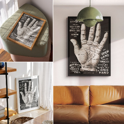 Decoratieve poster Handpalm lezen met open handpalm