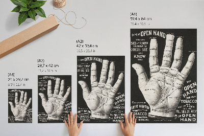 Decoratieve poster Handpalm lezen met open handpalm