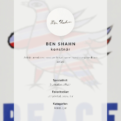 Poster McCarthy Peace (1968) met vogel van Ben Shahn