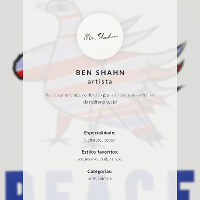 Poster McCarthy Peace (1968) met vogel van Ben Shahn
