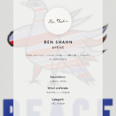 Poster McCarthy Peace (1968) met vogel van Ben Shahn