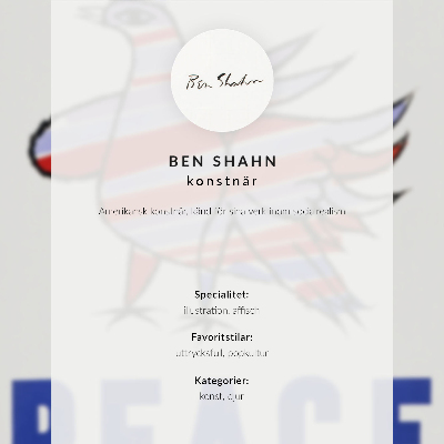 Poster McCarthy Peace (1968) met vogel van Ben Shahn