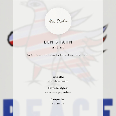 Poster McCarthy Peace (1968) met vogel van Ben Shahn