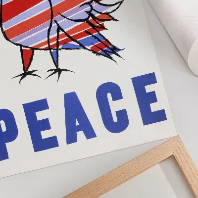 Ben Shahn - McCarthy Peace poster met vogel uit 1968