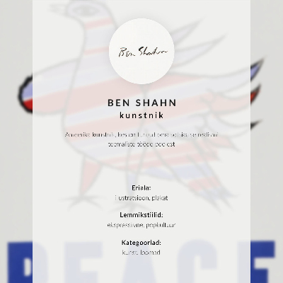 Poster McCarthy Peace (1968) met vogel van Ben Shahn