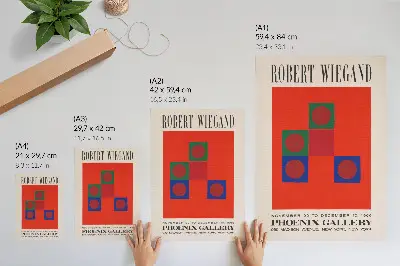 Tentoonstellingsposter van Robert Wiegand decoratieve poster uit 1965