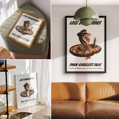 Wandposter Slangenposter uit 1944 van Albert Dorne