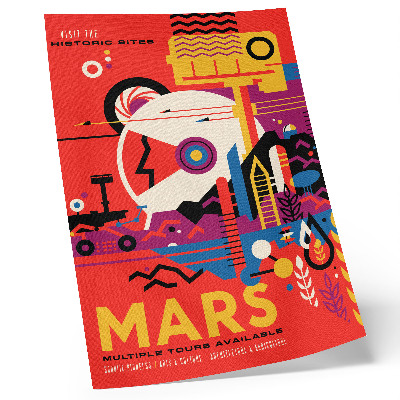 Decoratieve poster Ruimtereizen naar de planeet Mars