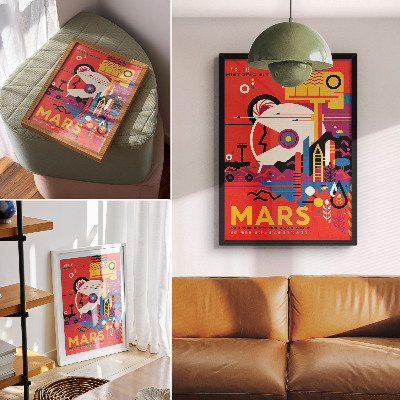 Decoratieve poster Ruimtereizen naar de planeet Mars