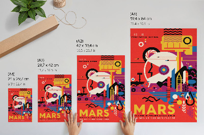 Decoratieve poster Ruimtereizen naar de planeet Mars