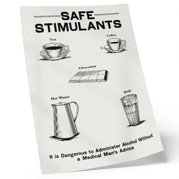 Poster Veilige stimulerende middelen volgens het Dominion Scientific Absorption Committee.