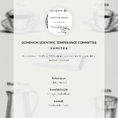 Poster Veilige stimulerende middelen volgens het Dominion Scientific Absorption Committee.