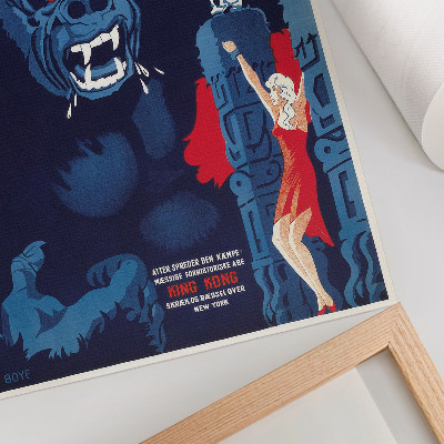 Decoratieve poster Deense filmposter voor King Kong (1933)