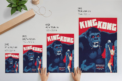 Decoratieve poster Deense filmposter voor King Kong (1933)
