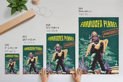 Wandposter van Verboden Planeet met Robby de Robot uit 1956