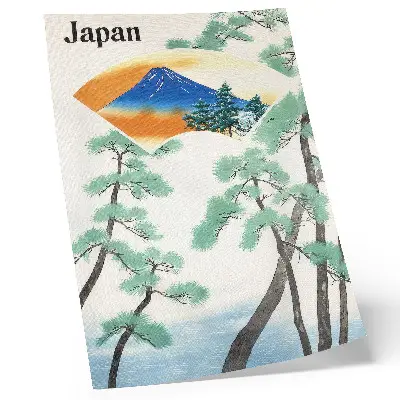 Poster vintage illustratie van de reizen van de Japanse Staatsspoorwegen uit 1930