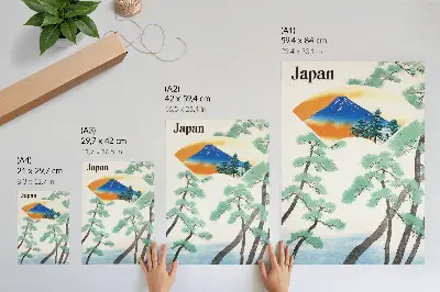 Poster vintage illustratie van de reizen van de Japanse Staatsspoorwegen uit 1930