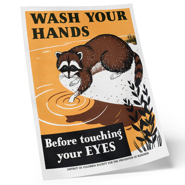 Decoratieve poster Was je handen voordat je je ogen aanraakt (1941-1945), illustratie