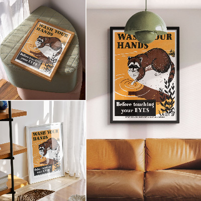 Decoratieve poster Was je handen voordat je je ogen aanraakt (1941-1945), illustratie