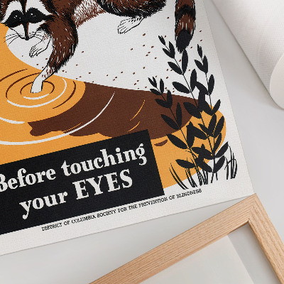 Decoratieve poster Was je handen voordat je je ogen aanraakt (1941-1945), illustratie