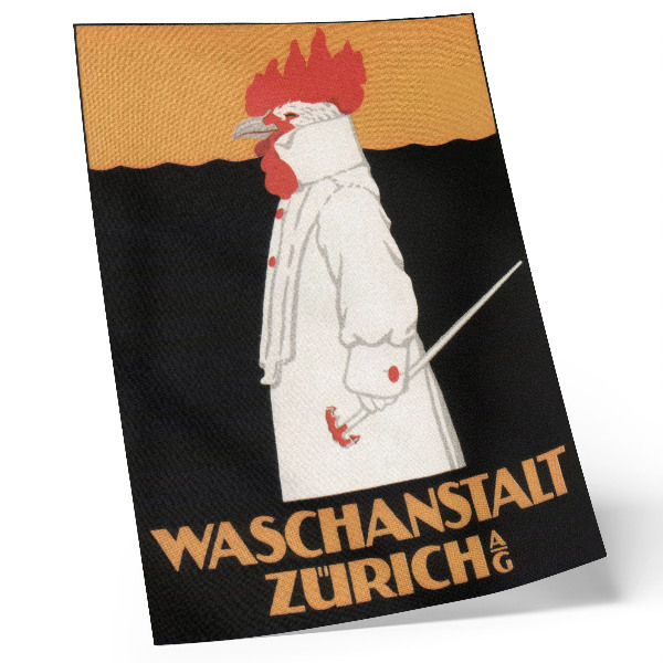 Poster Waschanstalt Zürich (1905), een historische reclameposter van Robert Hardmeyer