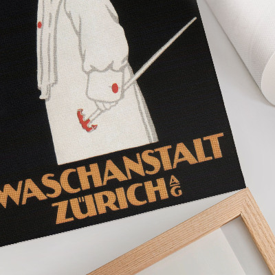 Poster Waschanstalt Zürich (1905), een historische reclameposter van Robert Hardmeyer