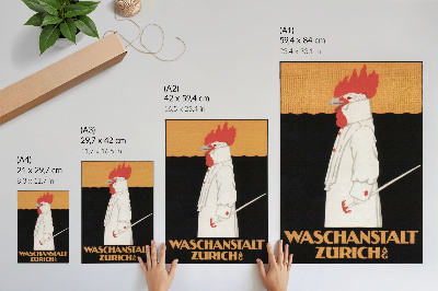 Poster Waschanstalt Zürich (1905), een historische reclameposter van Robert Hardmeyer