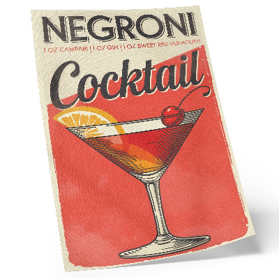 Poster Negroni cocktail met citroen en kers