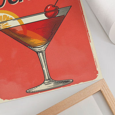 Poster Negroni cocktail met citroen en kers