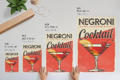 Poster Negroni cocktail met citroen en kers