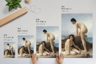 Wandposter Badende vrouwen van William Adolphe Bouguereau