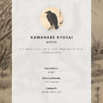 Poster Kat vangt een kikker door Kawanabe Kyosai