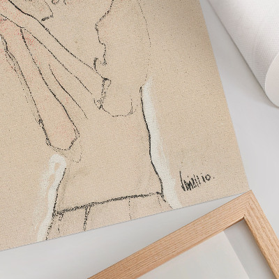 Poster Portret van een vrouw (1910) van Egon Schiele – een vrouwelijke lijntekening uit de collectie van The MET