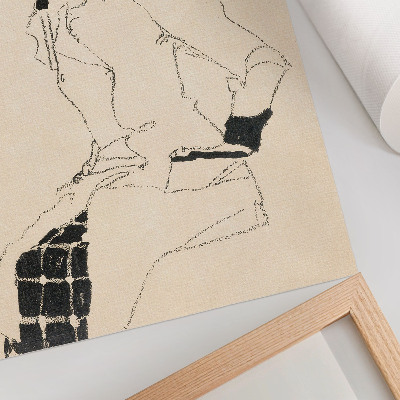 Decoratieve poster Portret van een vrouw (1910) van Egon Schiele – een vrouwelijke lijntekening uit de collectie van The MET