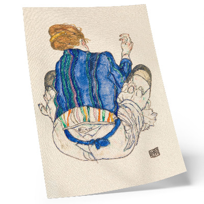 Poster Zittende vrouw, achterkant (1917) van Egon Schiele – een vrouwelijke lijntekening uit de collectie van The MET