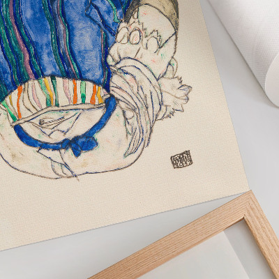 Poster Zittende vrouw, achterkant (1917) van Egon Schiele – een vrouwelijke lijntekening uit de collectie van The MET