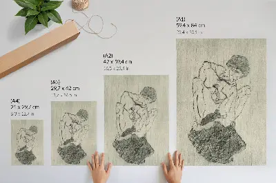 Wandposter Egon Schiele's grafische werk (1971) vrouwelijke lijntekening uit de collectie van The MET