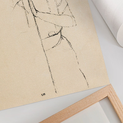 Poster Portret van een vrouw (1910) van Egon Schiele – een vrouwelijke lijntekening uit de collectie van The MET