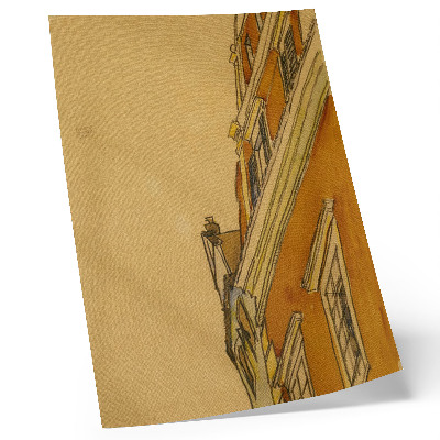 Decoratieve poster Vooraanzicht van het gebouw (huis in Krumau) (1910) van Egon Schiele