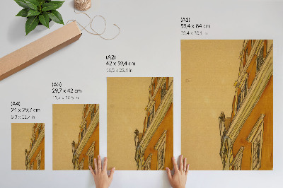 Decoratieve poster Vooraanzicht van het gebouw (huis in Krumau) (1910) van Egon Schiele