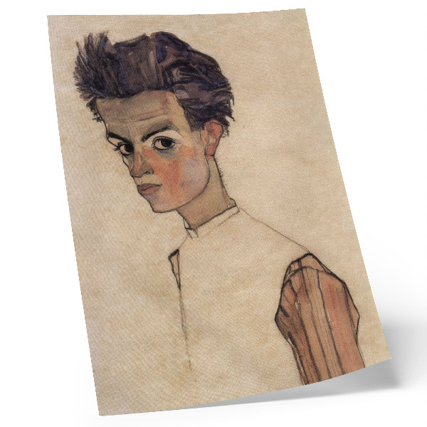 Decoratieve poster Zelfportret van Egon Schiele (1910)