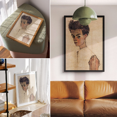 Decoratieve poster Zelfportret van Egon Schiele (1910)