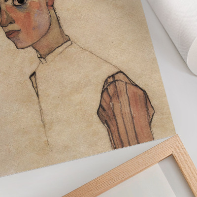 Decoratieve poster Zelfportret van Egon Schiele (1910)