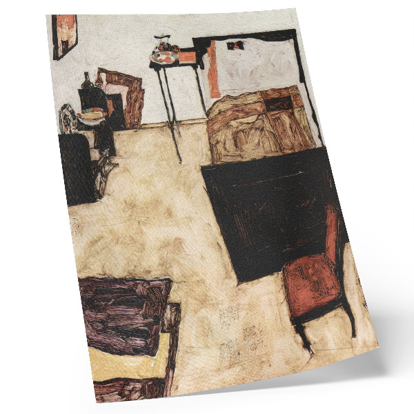 Poster De salon van Schiele in Neulengbach (1911) van Egon Schiele