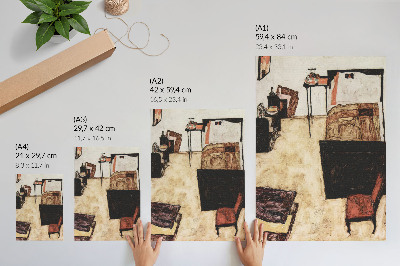 Poster De salon van Schiele in Neulengbach (1911) van Egon Schiele
