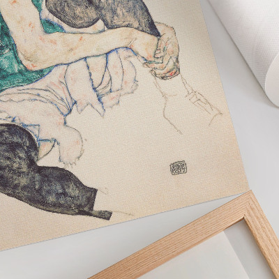 Decoratieve poster Zittende vrouw met opgeheven knie (1917) van Egon Schiele