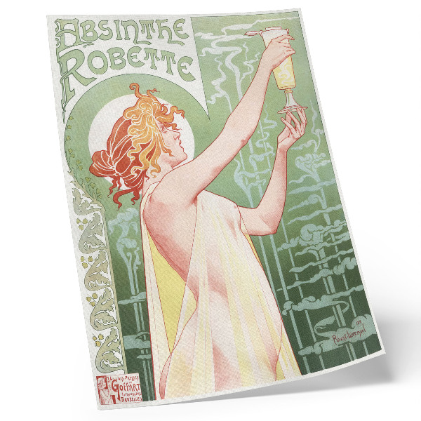 Wandposter Privat Livemont (1896) chromolithografie van Absinthe Robette