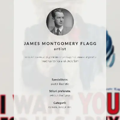 Wandposter opsporingsposter voor Amerikaanse soldaten met een esthetische lithografie van James Montgomery Flagg