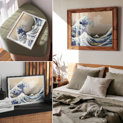 Stijlvolle wandposter De Grote Golf van Kanagawa (1760-1849) van Hokusai – Japanse ukiyo-e houtsnede