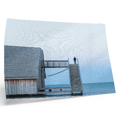 Moderne decoratieve poster Minimalisme, rust, persoon, trap, architectuur
